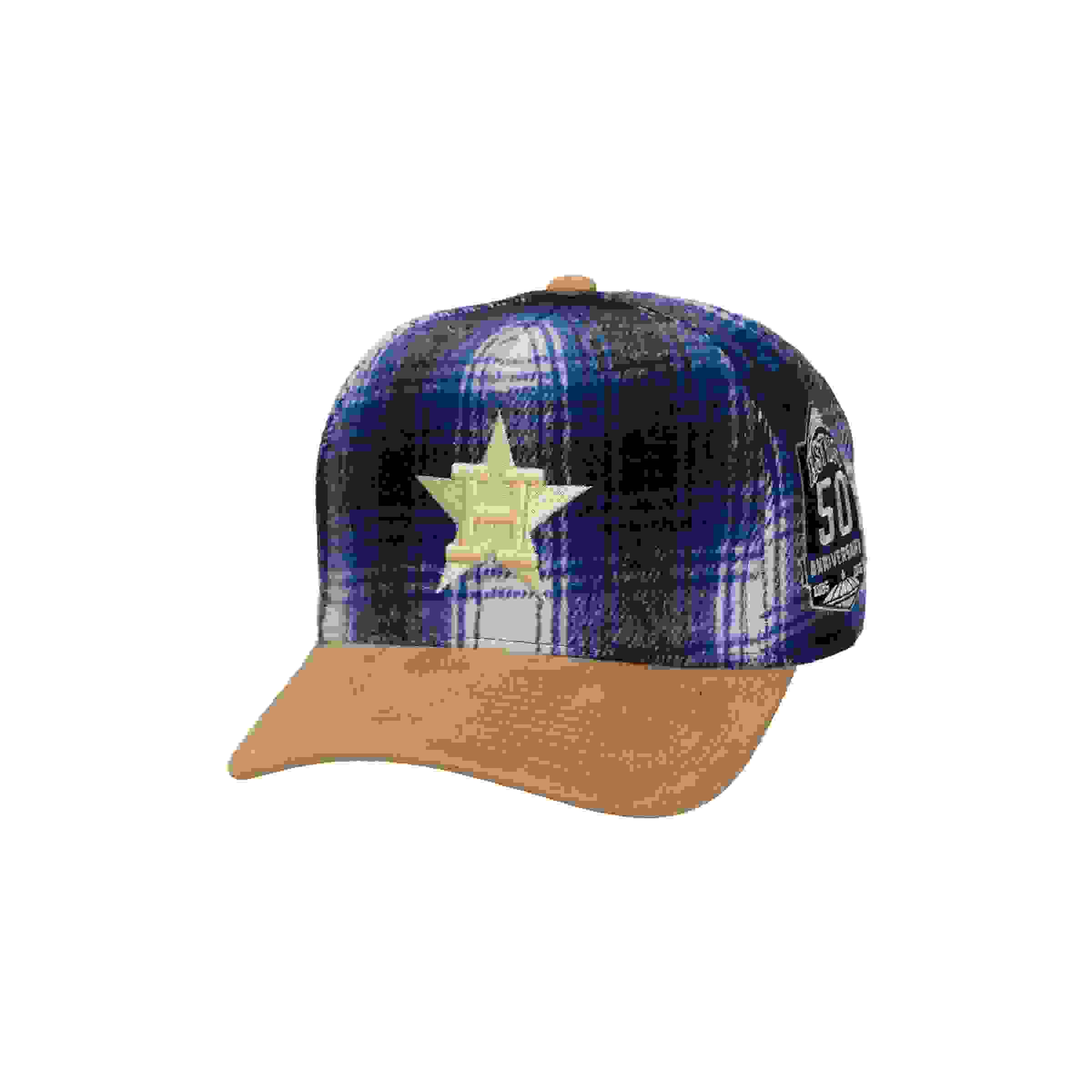 Mitchell & Ness Houston Astros Plaid Navy Snapback Hat